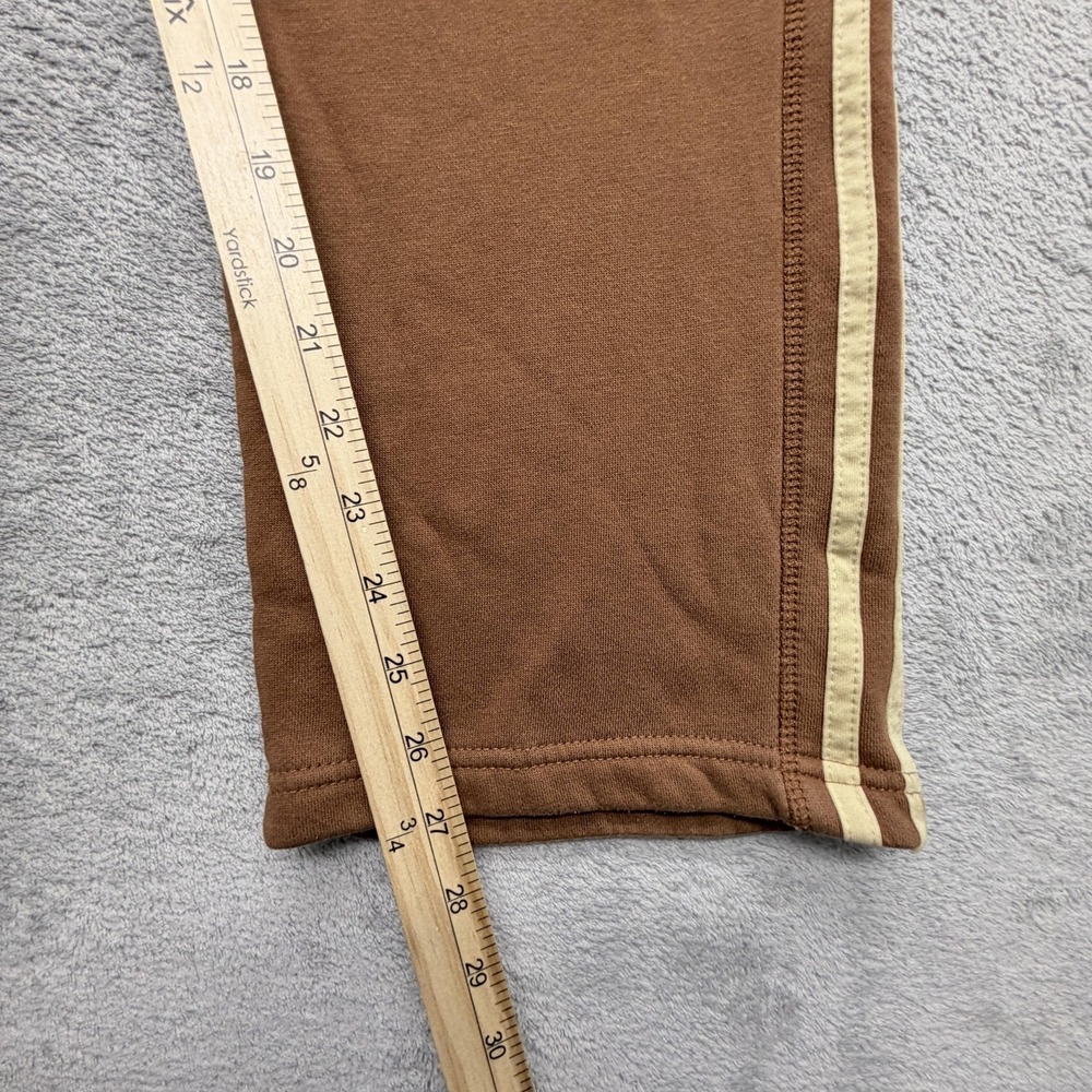 Adidas Pants Womens M Brown Fleece Track Tapered Side Stripe Originals - Picture 4 of 9